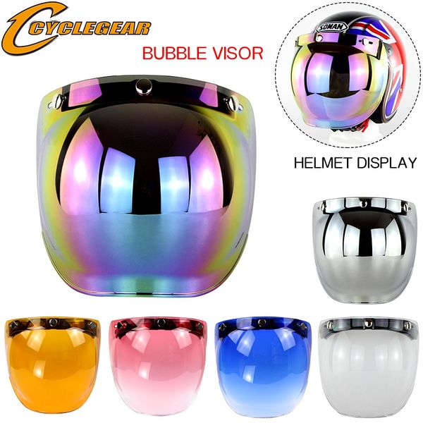 

retro shield motorcycle open face helmet visor vintage bubble lens shield bv02