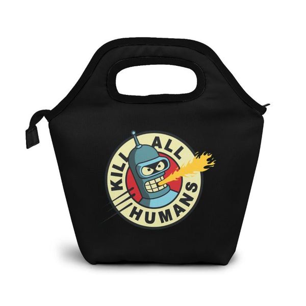 

kill humans express bender future lunch bag lunch/ice bags portable insulated picnic box for women men, Blue;pink