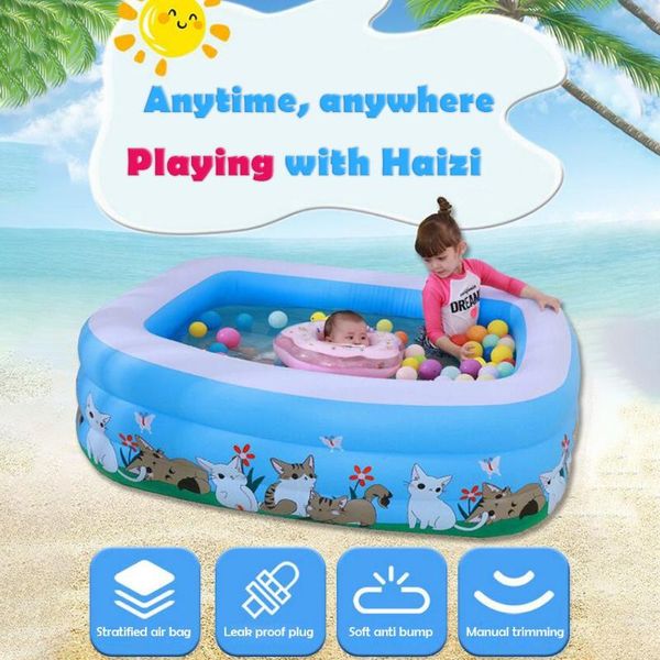 

150x110x50cm children inflatable swimming pool inflatable bathtub kids summer water fun play thickening cartoon portable bathtub