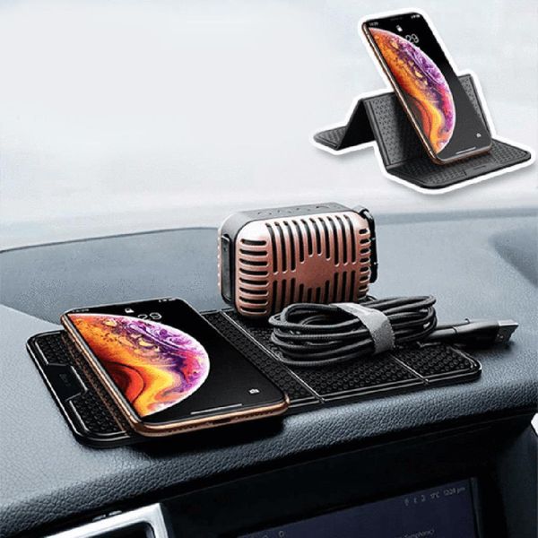 

car gadgets anti slip mat auto interior dashboard phone coin gel pads fixed double ided car non-slip mat 20.5 *12cm black