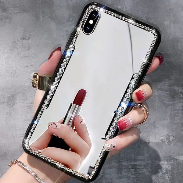 

для iphone x чехол для телефона поддержка 2шт доставка роскошный чехол для мобильного телефона зеркало горный хрусталь зеркало для макияжа