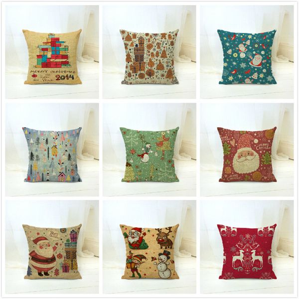 

new year christmas decor for home adornos de navidad home decoration accessories natal cartoon snow christmas cushion cover