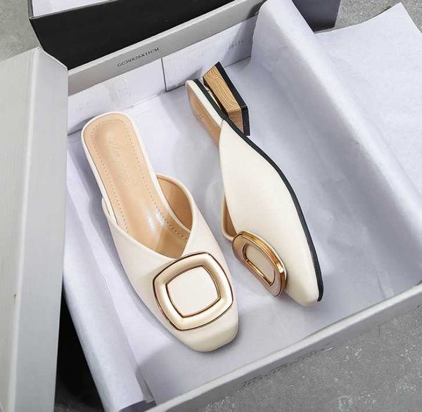 

женщины скольжения на мулы низкий каблук насосы дамы повседневная обувь деревянные блочные каблуках женщина лето сандалии мода обувь женская, Black