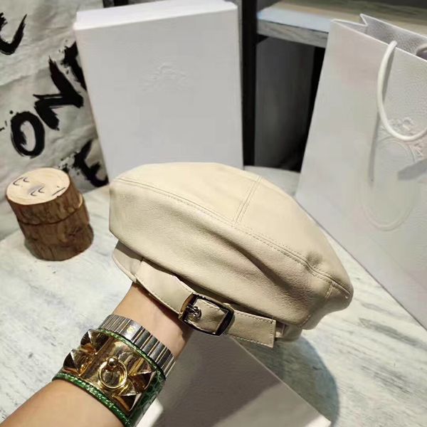 

autumn winter leather beret for women fashion caps hat chapeau femme, Blue;gray
