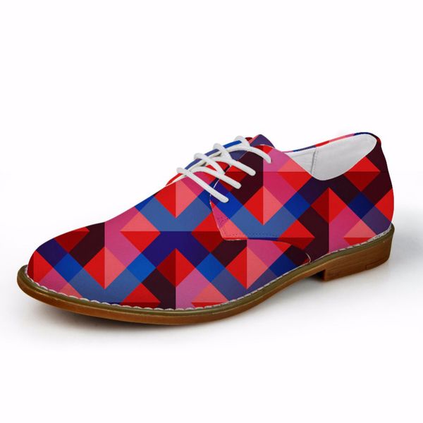

customized 3d geometric pattern men's casual leather shoes comfortable male oxfords shoes lace up business dress man flat, Black