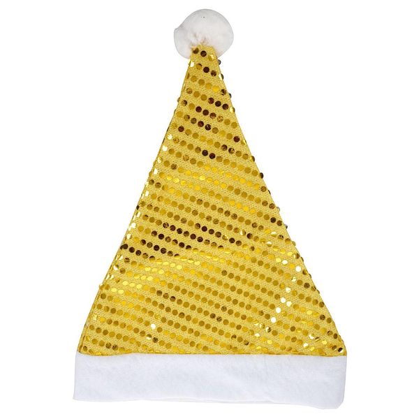 

christmas costume santa claus party hat kids family xmas cap gifts, gold