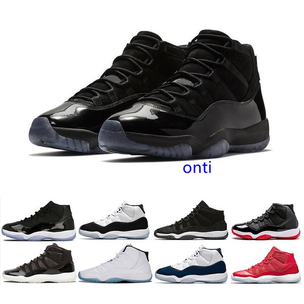 

11 cap and gown prom night 11s men women basketball shoes gym red space jam concord prm heiress bred legend blue sports sneaker, Black