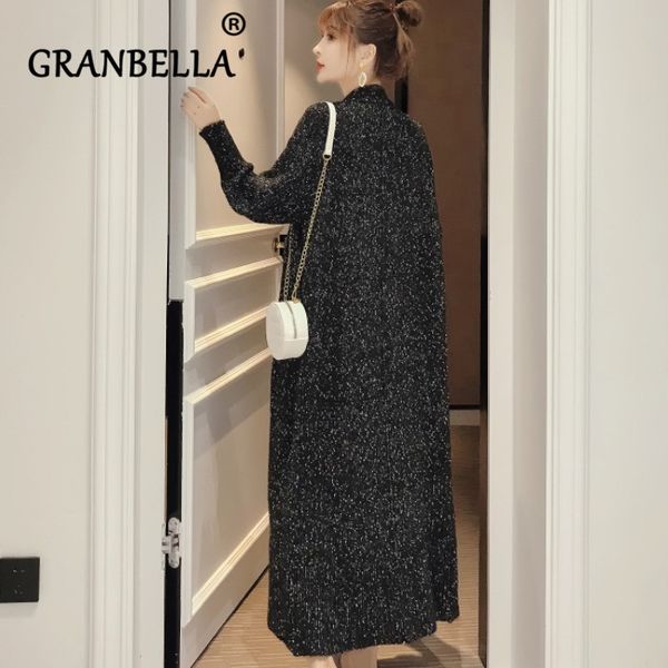 

korean loose embellish sweater cardigan women solid black color open stitch casual bling coats autumn winter sweater, White