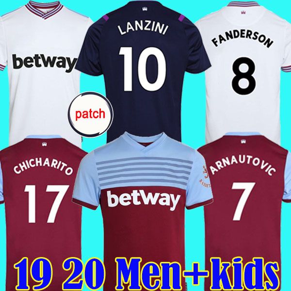 

19 20 West soccer jersey 2019 2020 Ham football shirt ARNAUTOVIC ANDERSON RICE ANTONIO united camiseta de fútbol men + kids kit uniforms