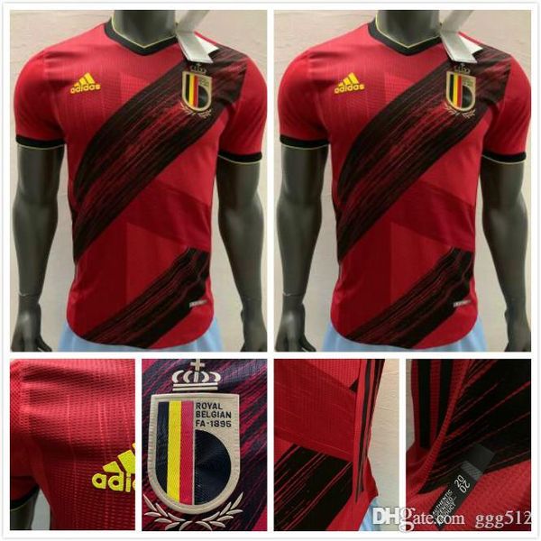 

player version 19/20 belgium home soccer jersey 2020 #7 de bruyne r. lukaku e. hazard soccer shirt carrasco football uniform, Black;yellow