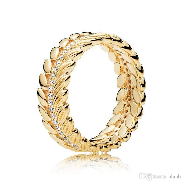 

luxury 18k yellow gold grains of energy ring original box for pandora 925 sterling silver shine grain ring women wedding gift