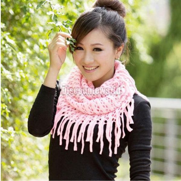 

2016 fashion women scarves autumn winter warm knit wool snood scarf cowl neck circle shawl wrap ring scarf 10 color gift femme