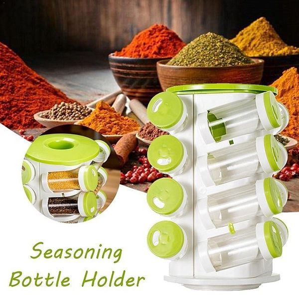 

spice jar pepper shaker box seasoning cans pepper salt cruet plastic bottle kitchen spice rack set 16pcs jars + 1pc rack holder other kitche