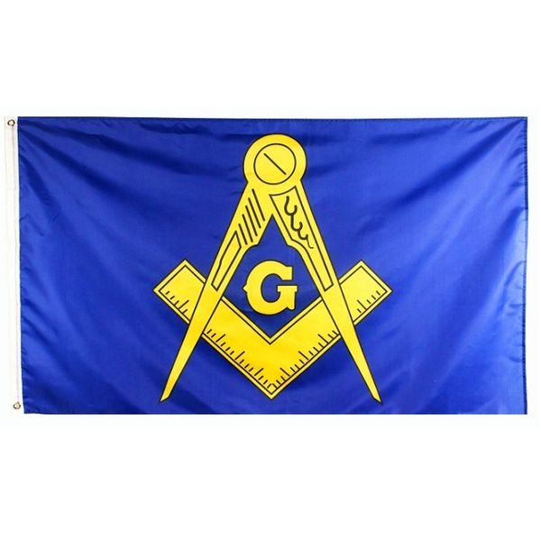 Свободное масонство Mason Lodge масонский флаг 90x150cm 3x5 футов Дешевые Полиэстер Летучий висячие Баннеры, свободная перевозка груза