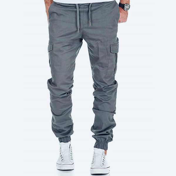 

men's pants 2021 men hip hop joggers fashion basic solid elastic waist trousers casual pockets mens sweatpants, Black
