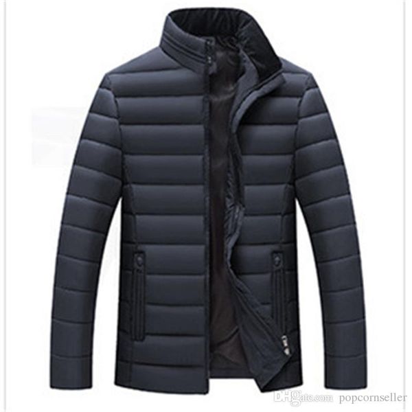 

down jacket warm thickened middle aged and elderly men thickened cotton padded outwear mens apparel men hooded designer, Black