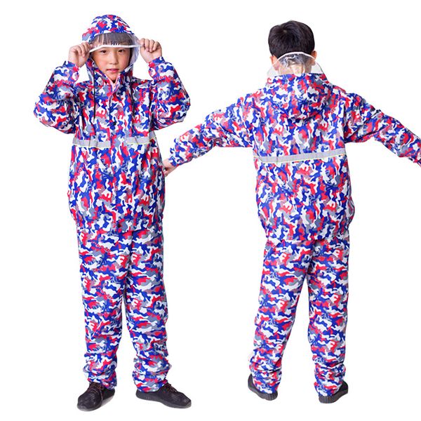 

camouflage rain coat children safety reflective raincoat rain pants ride rain wear waterproof raincoat hiking