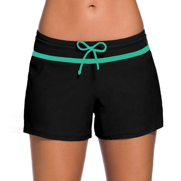 

women swim shorts two piece separate swimming shorts solid color swimsuit pants women sports running beach short plus size#g4