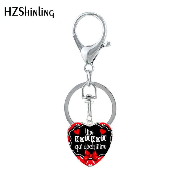 

fashion key chains 2019 hzshinling new nounours keychain handcraft super nounou keyring glass cabochon keychains handcrafted pendant jewelry, Silver