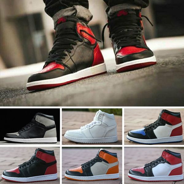 

2020 new 1 high og basketball shoes game royal banned shadow bred red blue toe men 1s shattered backboard retro sneakers