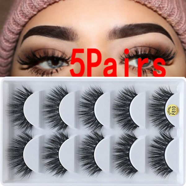 

false eyelashes 5 pairs of 3d mink hair thick long small bunches fluffy eyelash