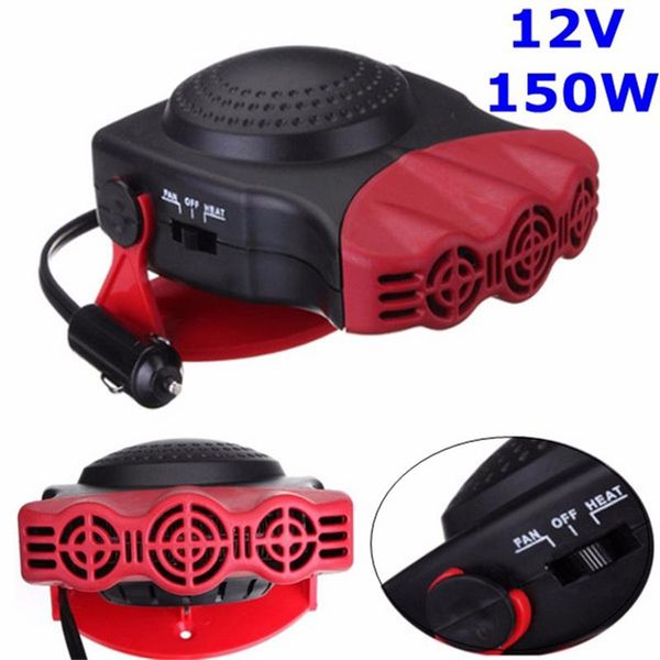 

12v 150w car heater fan cooling fan 3-outlet defroster defogger ceramic auto heating accessory winter warmer tool