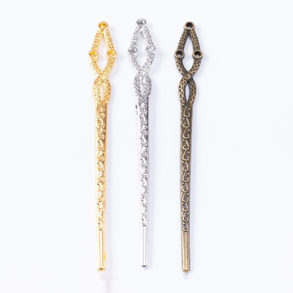 

10pcs 132*15mm antique bronze vintage ancient hair stick gold hairstick hairpin hairwear bohemian hair jewelry bookmark fashion, Golden;white