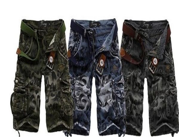 

camouflage leopard mens shorts pants with pockets fashion designer summer male clothing, Blue