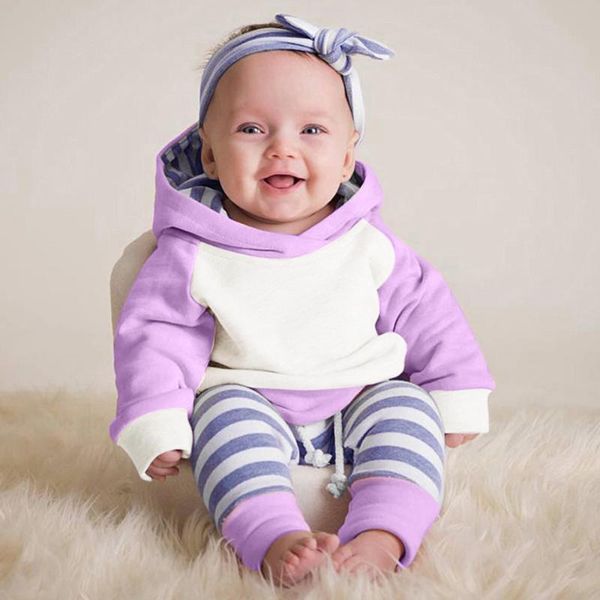 

3шт малышей baby boy девочка одежда set толстовка топы + брюки + оголовье эпикировка детская одежда весна outfit 2020 ubranka dla niemowlat, White