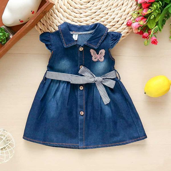 

girl's dresses summer girls dress 2021 kids clothes children casual denim clothing for baby fashion cute, Red;yellow