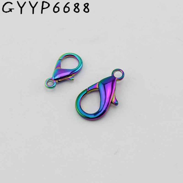 

30pcs rainbow lacquer trigger snap hook swivel clasp hooks for diy leather goods metal parts, Black