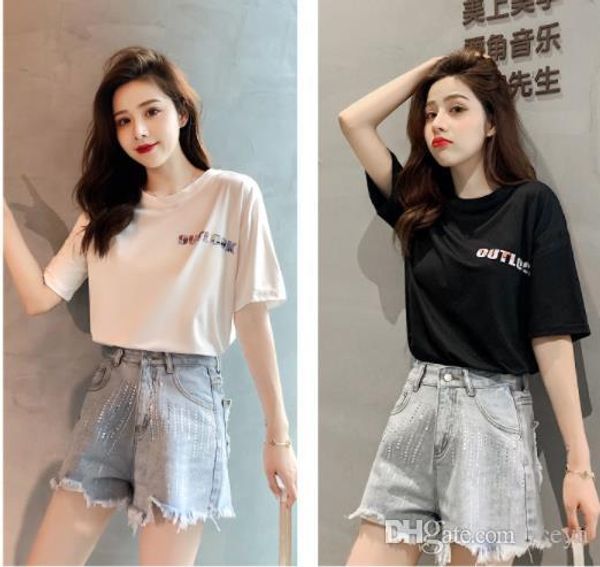 

новая корейская версия лета высокой талии слова яркого бурильные чистые красных джинсы шорт женских волосы края тонких ноги горячих штаны пр, White;black