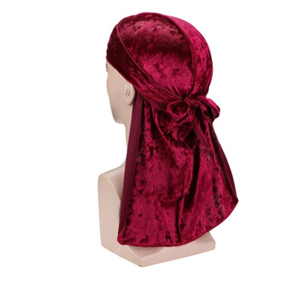 

wigs designer pirate fashion men satin headband hat turban pirate me durag long-tail bandana hat durags durag accessories hair velvet egnte, White;black