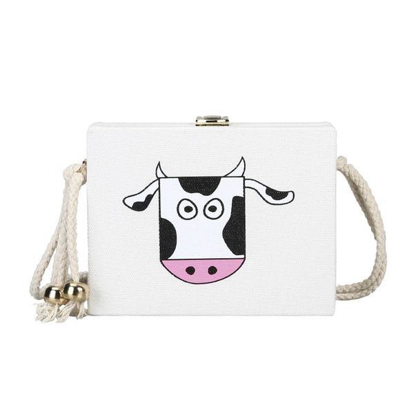

new cute girl print bag personality cows wild messenger bag fashion box female
