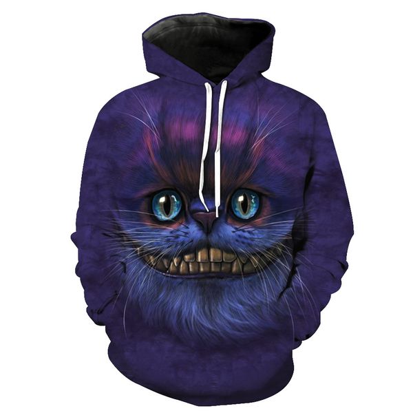 

foreign trade digital printing hooded pocket pullover men's tide hooded men's clothing sweatshirts, Black