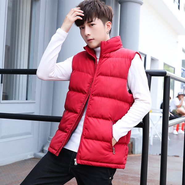 

men's brand clothing sleeveless vest male winter fashion casual coats cotton-padded men's vest jacket men waistcoat plus size, Black;white