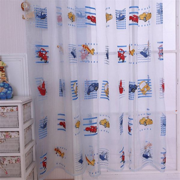 

new children car pattern tulle voile window curtain bedroom drape sheer curtain