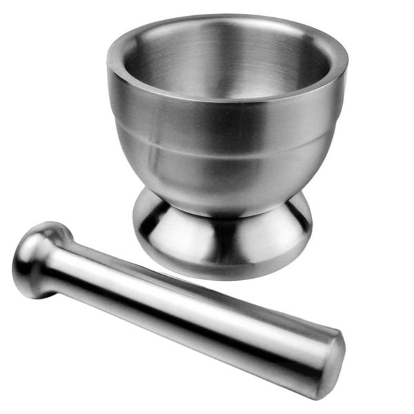 

multi function stainless steel grinding manual device food seasoning salt pepper ginger mortar pestle kitchen tools