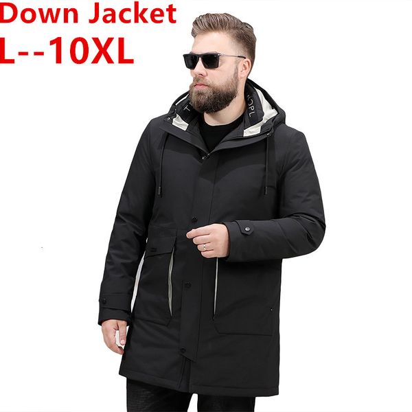 

big plus size 10xl 9xl 8xl 6xl 5xl men's winter hooded duck down jacket male casual fashion coat 2019 brand new menswear, Black