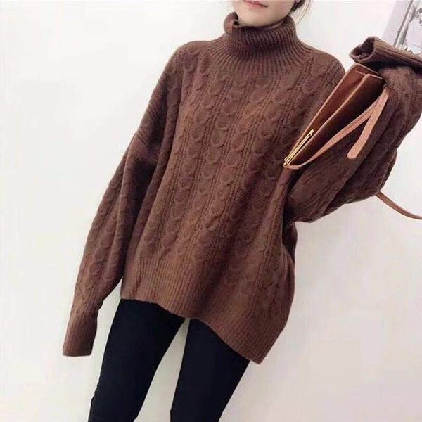 

taotrees women high neck sweaters long sleeve twist knitted pullovers female winter o neck ribbed warm sweaters mujer pull femme, White;black