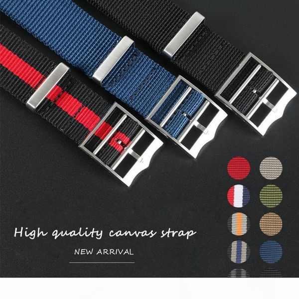 

sports nylon nato zulu parachute watchband watch strap for black bay 22mm 21mm bracelet accessories french troops, Black;brown