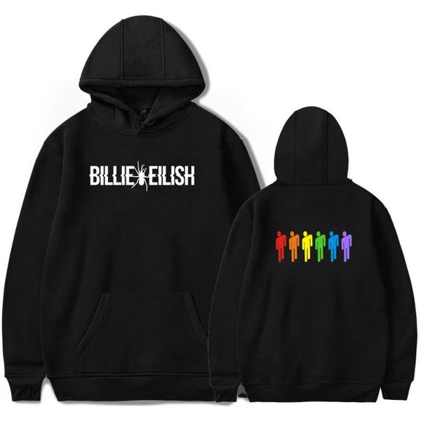 

new billie eilish hoodies sweatshirt tumblr fashion popular hoodies men women winter warm pullovers hip hop hoody hoodie, Black