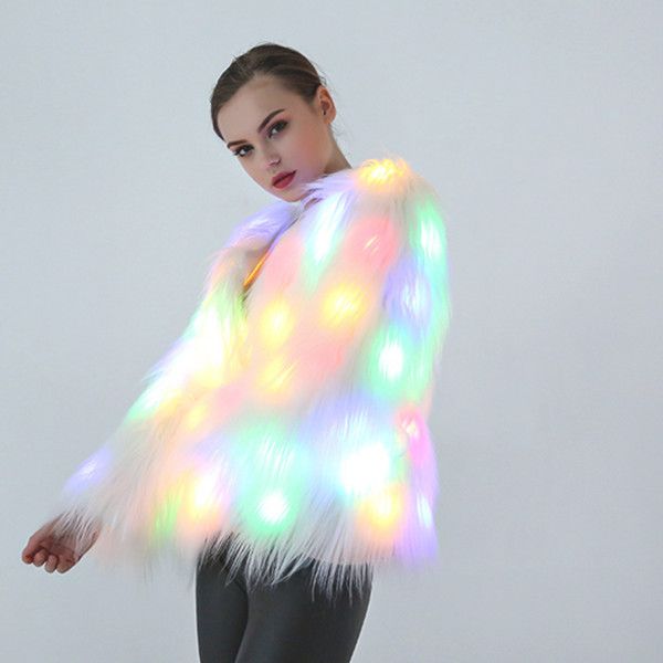 

новогодняя светодиодная декоративная шуба меховая одежда, похожая на мех, Black;red