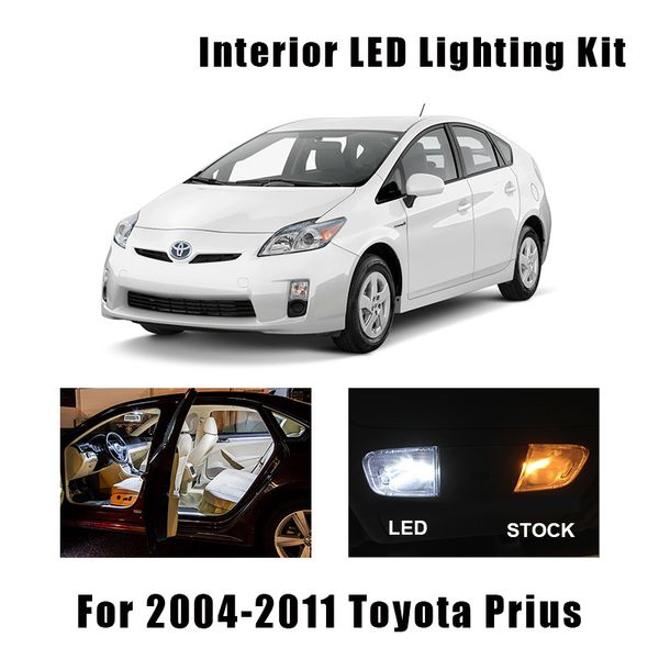

11 bulbs white interior led car reading light kit fit for 2004-2007 2008 2009 2010 2011 prius map dome cargo license lamp