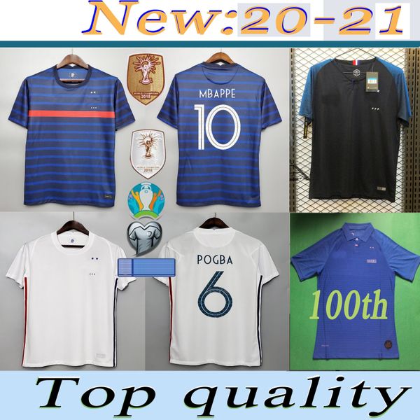 

france mbappe griezmann pogba jerseys 2020 2021 anniversary soccer jersey football shirts training wear man woman kids kit maillot de foot, Black;yellow