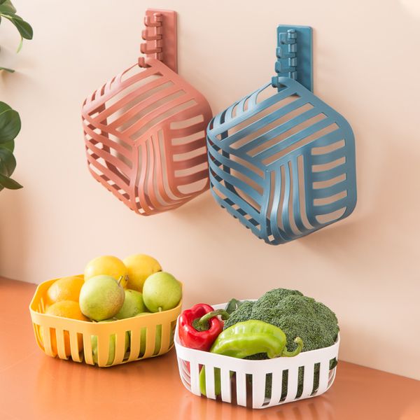 

household contrasting color fruit basket kitchen creative rinse rice dish washing drain basket dish washing basin multi-function