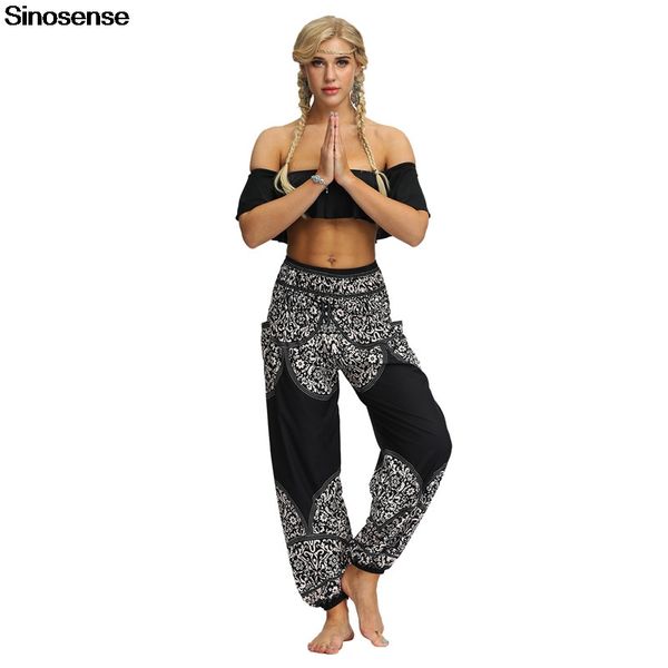 

women sporty dance harem pants summer autumn long pants elastic high waist joggers casual loose harem trousers pantalon femme, Black;white