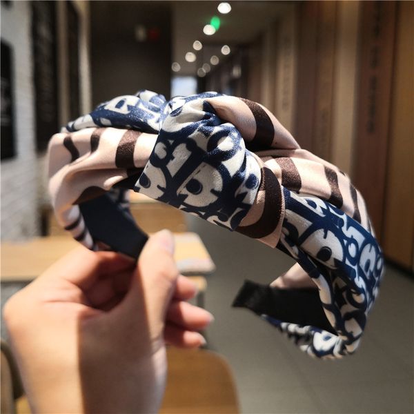 

2020 new fashion designer headbands for women and girls 4 colors brand luxury hairband with bow wholesale, Silver