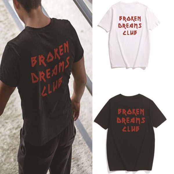 

Mens Summer T Shirt 3 Colors Back and Front Printed Short Sleeve Tees Broken Dreams Club Fashion Tshirt