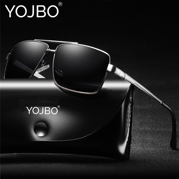 

yojbo luxury men women square polarized sunglasses 2018 brand designer alloy driving sun glasses ladies vintage hd uv400 shades, White;black